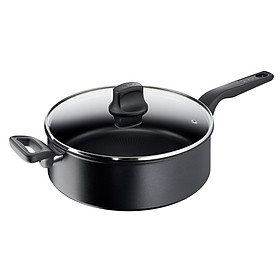 Chảo TEFAL G28937 HARD TITANIUM PRO dung tích 28cm - có vung kính và quai cầm Hàng Chính Hãng