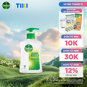Nước rửa tay Dettol kháng khuẩn hương tinh dầu thông - Chai 250g