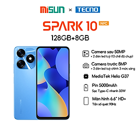 Mua Điện thoại Tecno SPARK 10 4GB/128GB - Camera 50MP | 5000 mAh | Sạc nhanh 18W | Cảm ứng vân tay | Hàng Chính Hãng