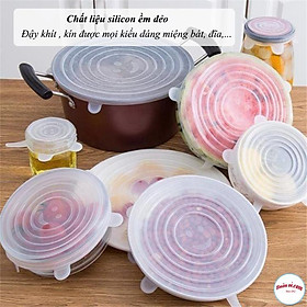 Mua Combo 10 Set 6 Nắp Đậy Silicone Bảo Quản Thực Phẩm Mềm Dẻo 00798