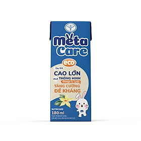 Thùng sữa nước Nutricare Metacare ECO - phát triển toàn diện cho trẻ từ 1 tuổi (180ml x 48 hộp)