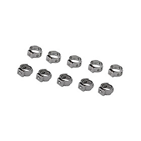 10 Pieces Stainless Steel Single Ear Hose Clamps Adjustable Size 5.3mm-6.5mm