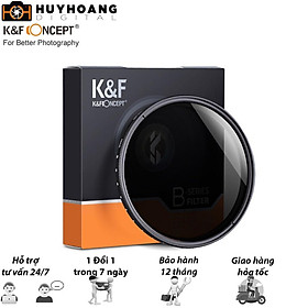 Kính lọc K&F CONCEPT ND2-400 Fader Variable ND Filter 37mm 40.5mm 43mm 46mm 49mm 52mm 55mm 58mm 62mm 67mm 72mm 77mm 82mm