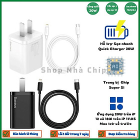 Hình ảnh Bộ Cốc sạc và Cáp sạc nhanh Baseus Super Si PD 20W CCCJGCC for iPhone 12 (Hàng chính hãng)