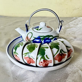 Mua Bộ ấm chén pha trà thờ cúng men sứ Bát Tràng