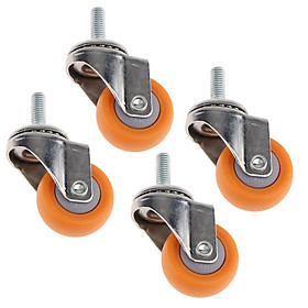 1.5inch Stem Swivel Casters Wheels with M8 Thread Bolt for Shopping Carts Industrial Trolleys