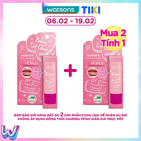 Son Dưỡng Có Màu Watsons Baby Tint Glow Rosy Pink SPF15 3.9g