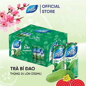 Thùng 24 lon Nước Trái Cây Trà Bí Đao Pushmax (330ml x 24 lon)