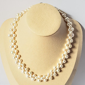 Chuỗi Vòng Cổ Ngọc Trai Cao Cấp - Chuỗi Đơn Kết Hoa - Trang Sức Cô Tấm - HOA PEARL(6-8ly) - COTAM2904 + Tặng Kèm Bông Tai Nụ Bạc KT2603