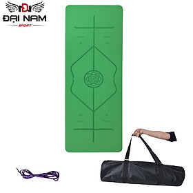 Thảm Tập Yoga,Thảm Tập Gym Định Tuyến 8mm 1 Lớp ECo Chính Hãng Đại Nam Sport + Kèm Túi Và Dây Buộc Thảm