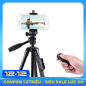 Chân Đế Bluetooth Cho Điện Thoại, Máy Ảnh YunTeng VCT-5208RM - Hàng Nhập Khẩu - Tặng túi đựng tiện lợi qafa