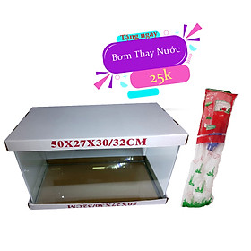 Bể cá mini để bàn kính đúc 50x27x30 cm - hồ cá đúc, hồ cá mini để bàn