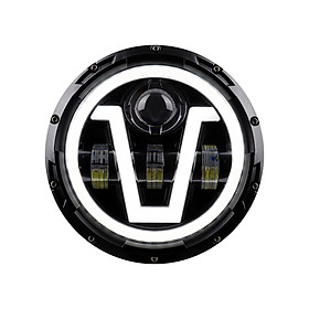 1pcs 12V/24V Motorcycl Headlight 7'' V-shape LED Headlight with Turn Signal Lights DRL Hi/Lo Beam Replacement for Jeep