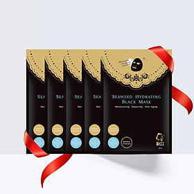 Hình ảnh Combo 5 Mặt nạ đen BUTYBUTY dưỡng ẩm tảo biển Combo 5 sheets BUTYBUTY Seaweed Hydrating Black Mask