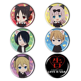 Set 6 Huy hiệu Anime Love is war / Kaguya-sama wa Kokurasetai - Tensai-tachi no Ren'ai Zunōsen