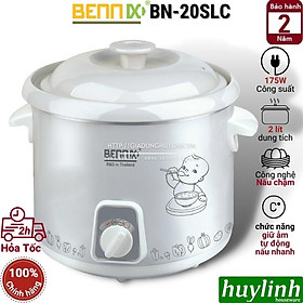 Nồi tiềm nấu cháo chậm bennix bn-20slc - 2 lít - hàng chính hãng