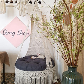 Mua xích đu macrame sang trọng size lớn trang trí nội ngoại thất (không kèm nệm và khung)