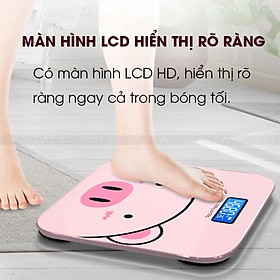 Cân điện tử sức khỏe ,Cân điện tử gia đình nhỏ gọn ,đô chính xác cao ,bền đẹp ,hình chú heo hồng xinh xắn Cute 