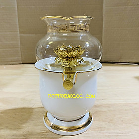 Mua Đèn dầu sứ trắng cao cấp nhập khẩu 2 cỡ:  cao 16cm và 18cm