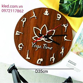 Mua Đồng Hồ Gỗ Yoga Giá Rẻ Đẹp Treo Tường KLED giá tốt Free Ship