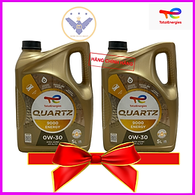 Combo 2 can 5 lít dầu nhớt ô tô cao cấp tổng hợp Total Quazt 9000 0W-30