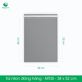 MT3S - 38x52 cm - Túi nilon gói hàng - 100 túi niêm phong đóng hàng màu xám