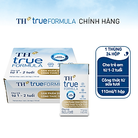 Thùng 24 hộp sản phẩm dinh dưỡng công thức từ sữa tươi cho trẻ từ 1 đến 2 tuổi TH true FORMULA 110 ml (110 ml x 24)