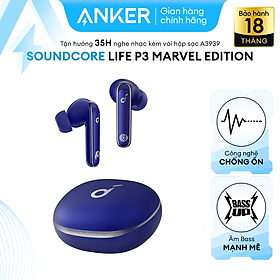 Mua Tai nghe không dây SOUNDCORE (by Anker) Life P3 Marvel Edition  chống ồn chủ động ANC  chống nước IPX5  thời gian dùng 35 giờ  sạc nhanh 10p nghe 2 tiếng  6 micro thu âm hỗ trợ giảm nhiễu ồn môi trường - A3939H