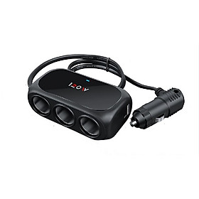 Mua Phụ kiện hỗ trợ chia tẩu sạc nhanh trên ô tô tích hợp 3 jack cắm tẩu và 2 cổng USB M3 ( Tặng kèm bộ miếng dán trang trí dạ quang hình con bướm ngẫu nhiên )