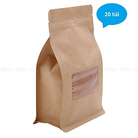 Mua Túi giấy Kraft Nâu có cửa sổ đáy bằng 8 cạnh size 15 x 23 cm (20 túi)