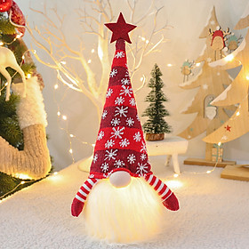 Christmas Decorations Doll with LED Light Decor Christmas Ornaments Plush Doll Holiday Party Home Table Decorations Gift