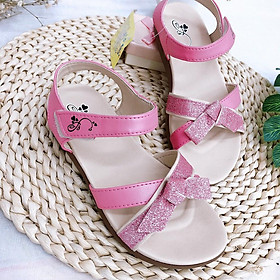 Sandal bé gái quai đan chéo phối nhũ  size 28-37 - DRG000500 21505