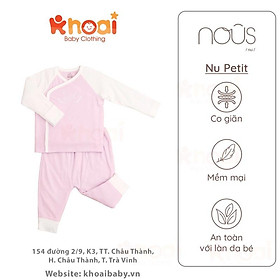 Bộ cài lệch Nous tím nhạt hình con ong Newborn