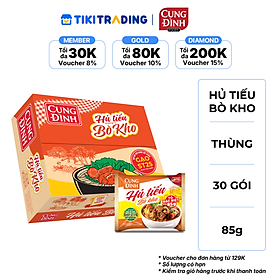 [HSD: 15-11-2026] Thùng 30 Gói Hủ Tíếu Hương Vị Bò Kho Cung Đình (85g x 30 gói)