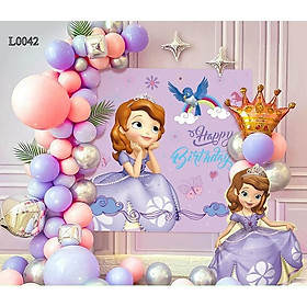 Set bong bóng phụ kiện trang trí sinh nhật cho bé gái chủ đề công chúa- BOBABO