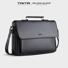 Túi Trita ( Thời trang nam nắp gập phối quai trên - Túi đeo chéo da RTN8 )