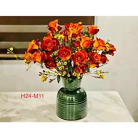 Mua Bình cắm hoa dáng đầm  men hỏa biến xanh ngọc. Gốm sứ Bát Tràng