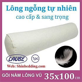 Gối ôm lông vũ tự nhiên 35x100cm thương hiệu Laube