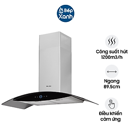 Máy Hút Mùi Malloca MC 9018HS - Công Suất Hút 1200 m3/h - Ngang 89.5cm - Hàng Chính Hãng