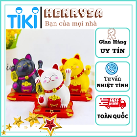 Tượng mèo tài lộc vẫy tay tự động - Mèo thần tài may mắn- Henrysa - Màu ngẫu nhiên