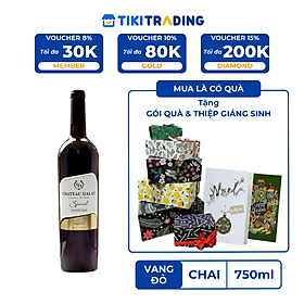Rượu Vang Đỏ Ladofoods Chateau Dalat Special Merlot 750ml 12,5% - Không Kèm Hộp