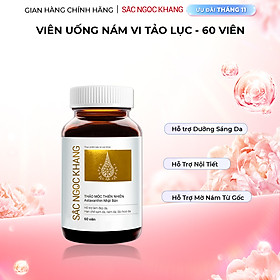 Viên uống Sắc Ngọc Khang Vi tảo lục (60 viên) giúp trẻ hóa làn da xua tan vết nám, hỗ trợ cân bằng nội tiết tố, bổ huyết, điều kinh, hỗ trợ giảm các triệu chứng tiền mãn kinh