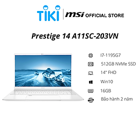 Mua Laptop MSI Prestige 14 A11SC-203VN (i7-1195G7 Gen 11th | 16GB DDR4 | SSD 512GB PCle | VGA GTX 1650 4GB | 14.1 FHD IPS | Win10| Pure White) - Hàng Chính Hãng