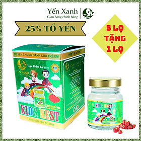 Nước tổ yến sào chưng dành cho trẻ em Kid's Nest - YẾN XANH (25% Tổ yến), bổ sung canxi, vitamin D3, lysine, taurin giúp tăng cường sức khỏe, hỗ trợ tiêu hóa- Hộp 1 lọ x 70ml 