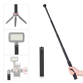 Telescopic Stabilizer Extension Rod Max. Length 73cm Aluminum Alloy Pole with 1/4 Inch Screw and Screw Hole for Gimbal
