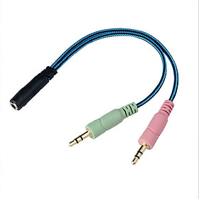 Cáp gộp tai nghe và mic ra jack 3,5mm dây dù
