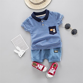 Bộ đồ bé trai kẻ sọc phong cách Hàn Quốc - Bộ quần áo bé trai từ 9-18kg (SS-2623B)