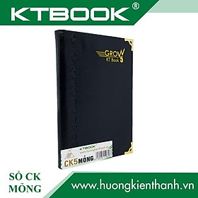 Gói 5 cuốn Sổ ghi chép Bìa Da Đen KTBOOK cao cấp KT 5 dòng kẻ ngang khổ 12