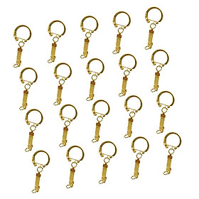 20 Pieces Metal Plated Key Chains Key Rings 3.8cm Basic Keychains Split Rings DIY Craft Findings - 63mm