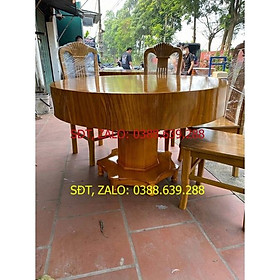 Bộ bàn ghế ăn bàn tròn hộp vs 6 ghế gỗ hương nam phi